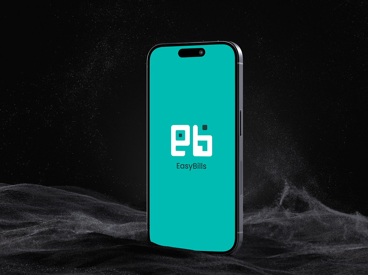 EasyBills logo on a smartphone splash screen